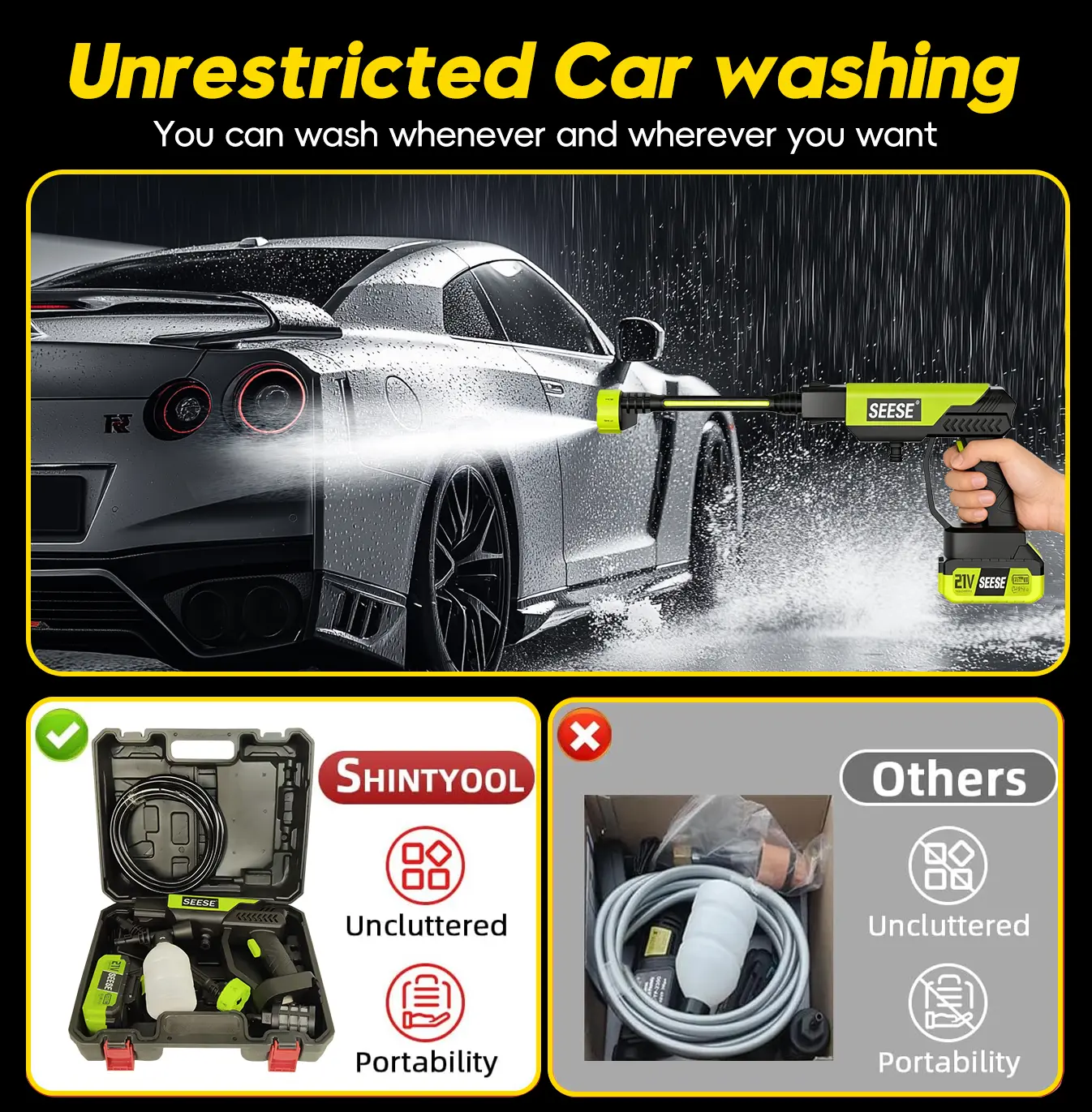 Unrestricted car washing